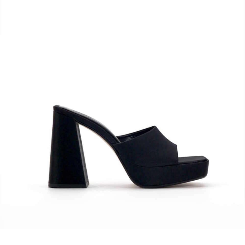 Zara Leather Heeled Platform Mules